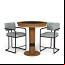 Matte Walnut Pub Table with Vintage Gray Stool