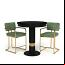 Matte Black Pub Table with Vintage Green Stool